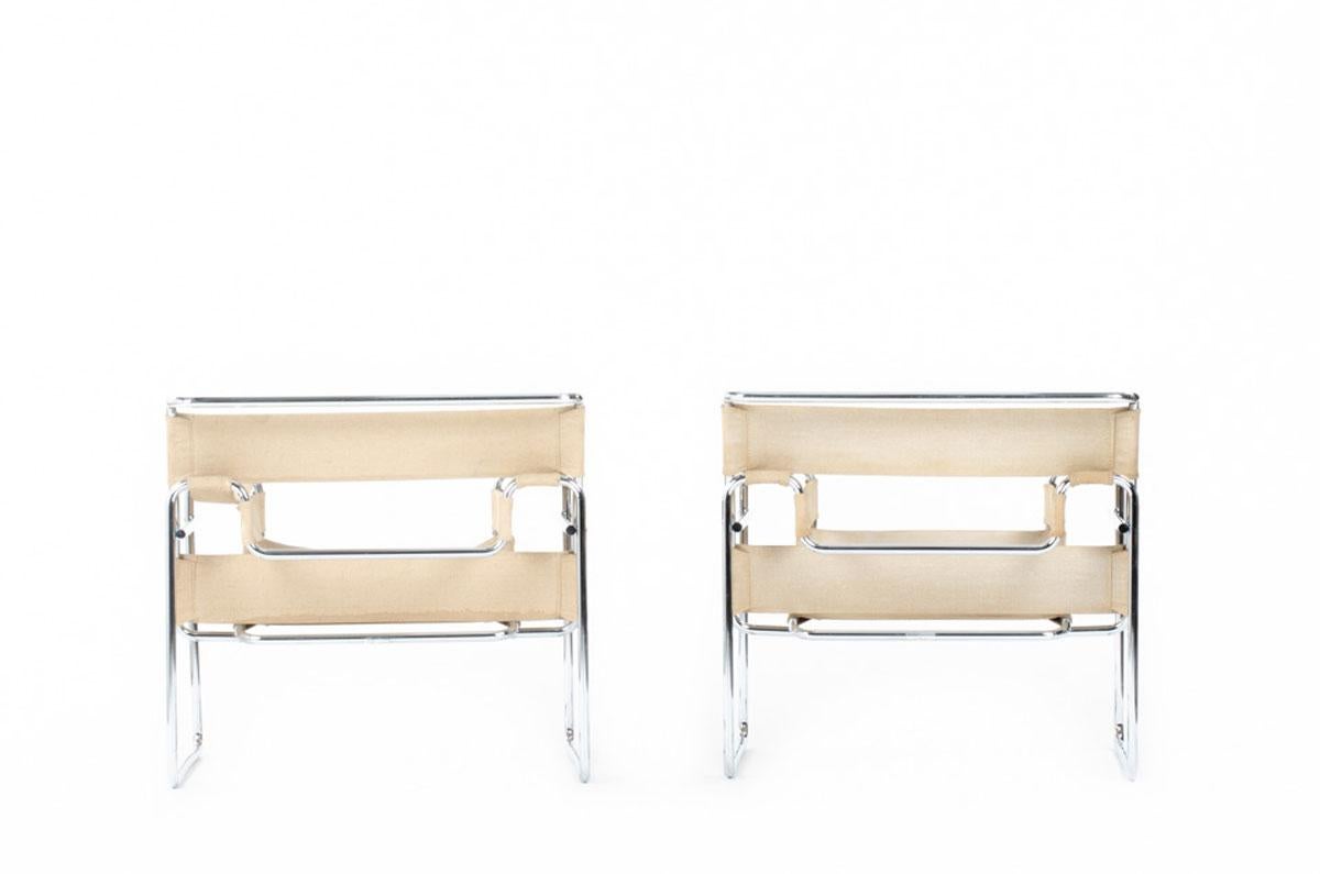 Italian Set of 2 B3 Wassily armchairs by Marcel Breuer for Gavina, 1970