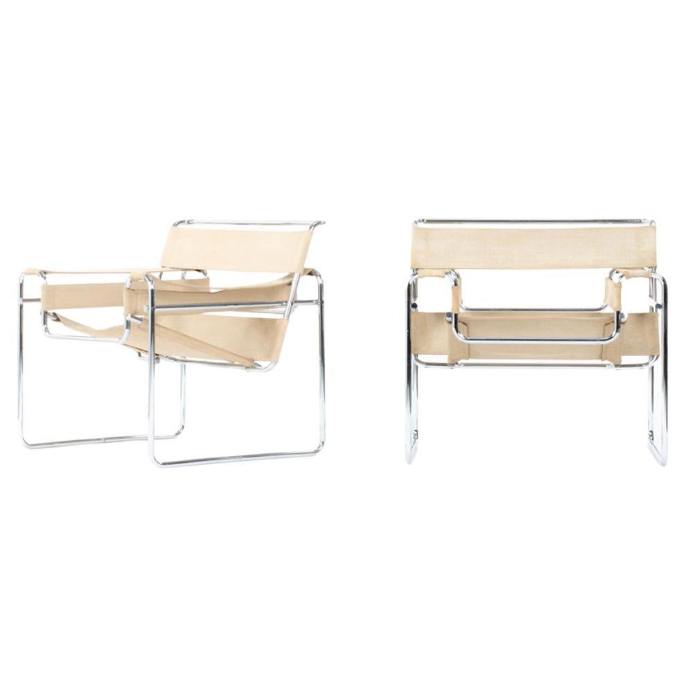 Set of 2 B3 Wassily armchairs by Marcel Breuer for Gavina, 1970
