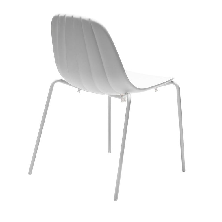 Set of 2 Babah White Chair by Roberto Paoli For Sale