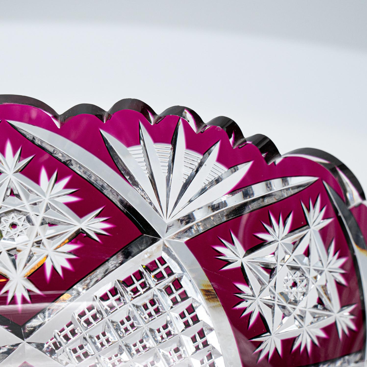 Set of 2 Baccarat and Saint Louis Items, Violet Crystal, France, 1930 For Sale 3
