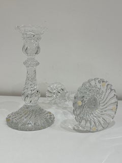 Set di 2 candelabri Torchon in cristallo di Baccarat, anni '80