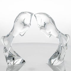 Set di 2 cavalli Baccarat di Allison Hawkes, cristallo trasparente, Francia