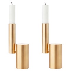 Set of 2 Balance Brass Candleholders by Applicata