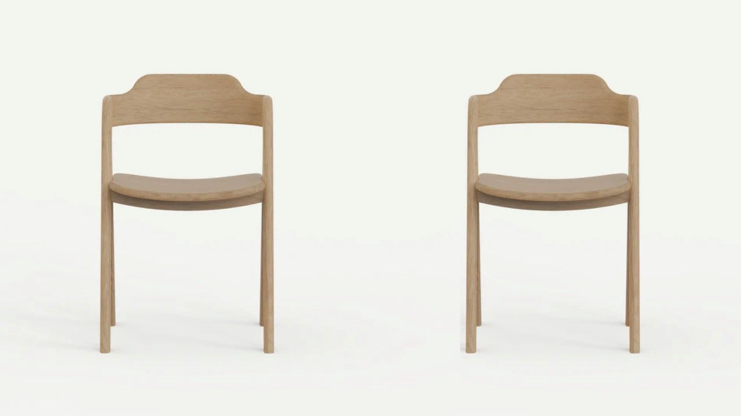 Set of 2 Balance chairs by Sebastián Angeles
Material: Walnut
Dimensions: W 40 x D 40 x 100 cm
Also available: Other colors available

The love of processes, the properties of materials, details and concepts make Dorica Taller a study not only
