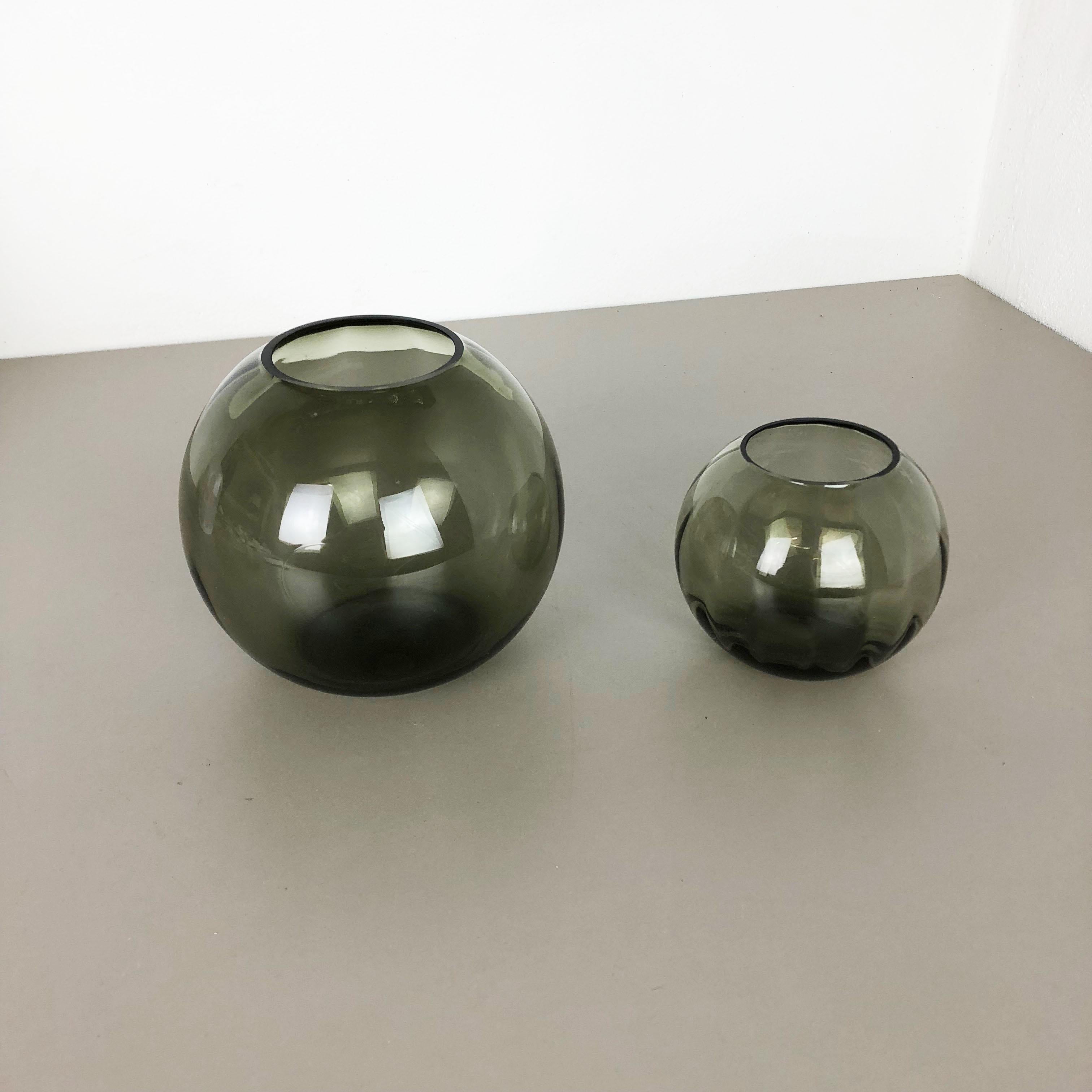 Mid-20th Century Set of 2 Ball Vases Turmaline by Wilhelm Wagenfeld for WMF Germany, 1960s No 1 For Sale