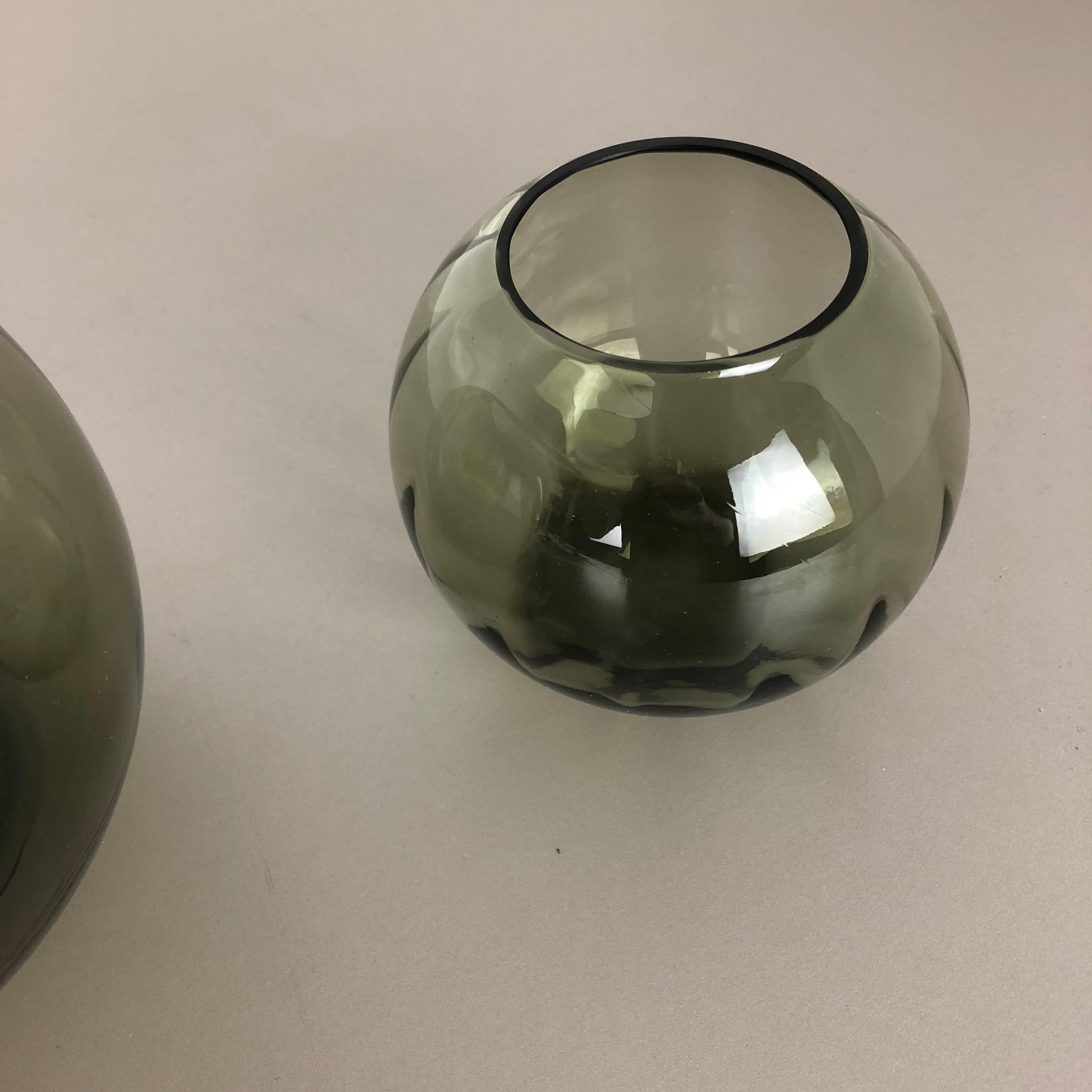 Set of 2 Ball Vases Turmaline by Wilhelm Wagenfeld for WMF Germany, 1960s No 1 For Sale 3