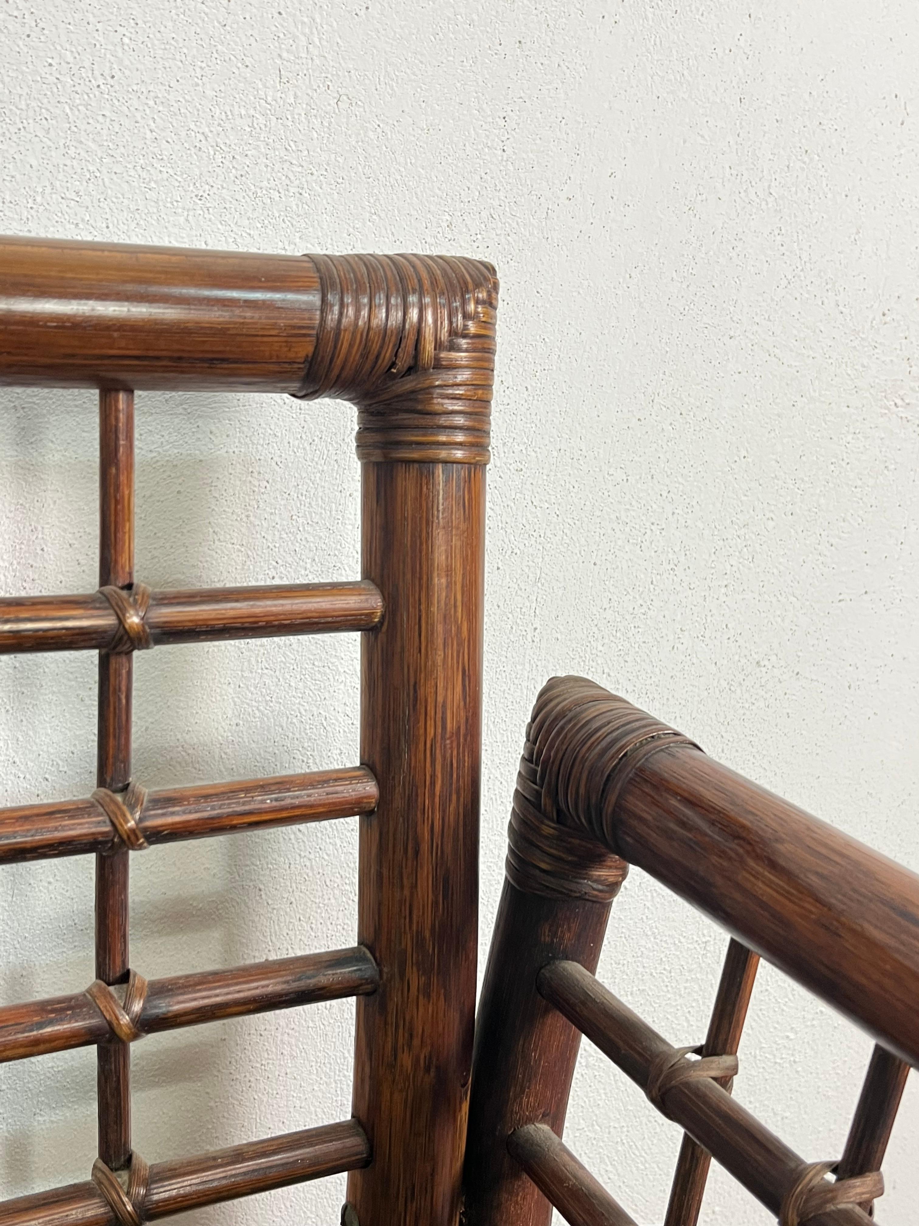Set Of 2 Bamboo And Rattan Sofas Attributed To Vivai Del Sud, 1960s For Sale 3
