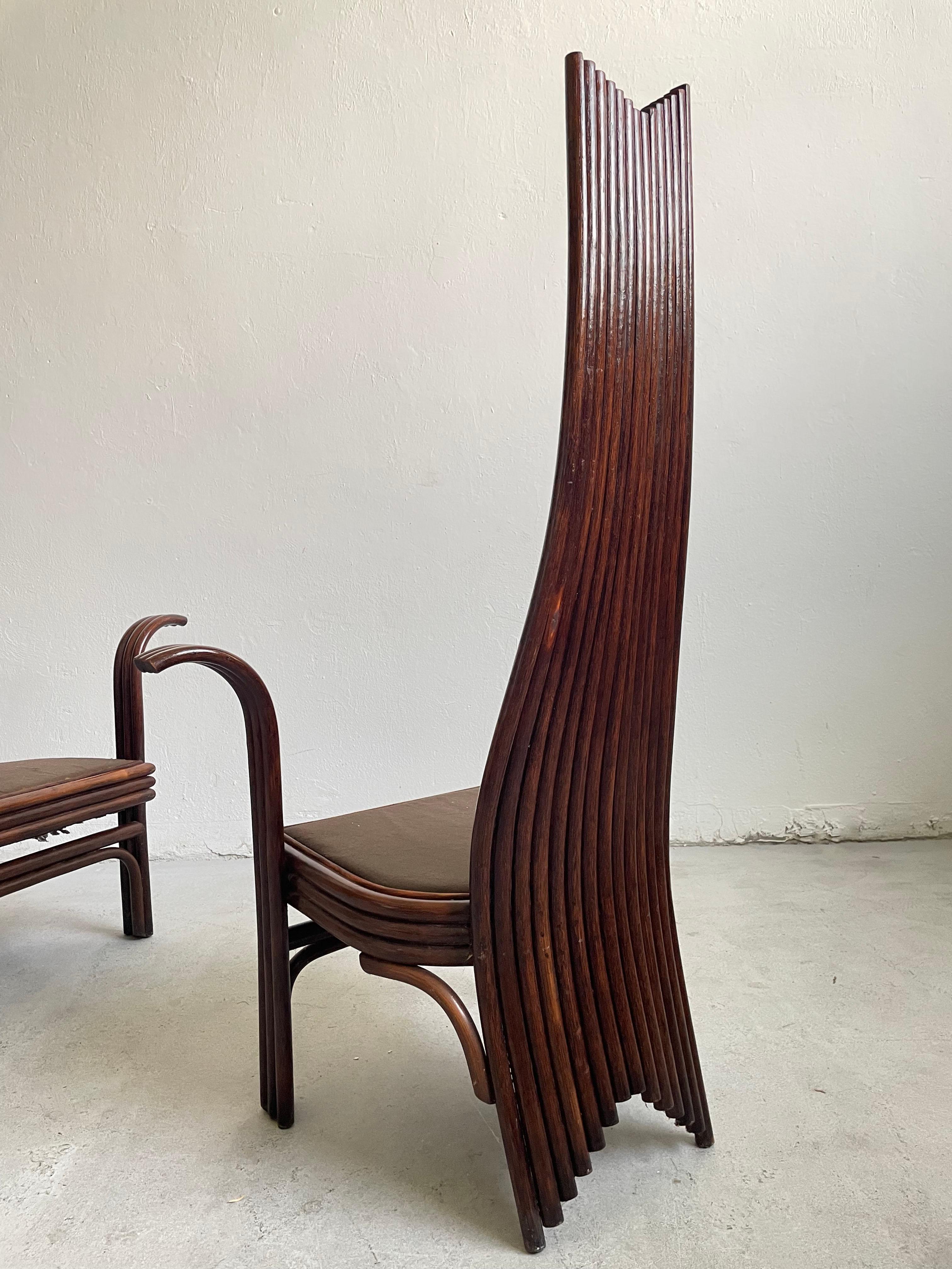 high back curved chair