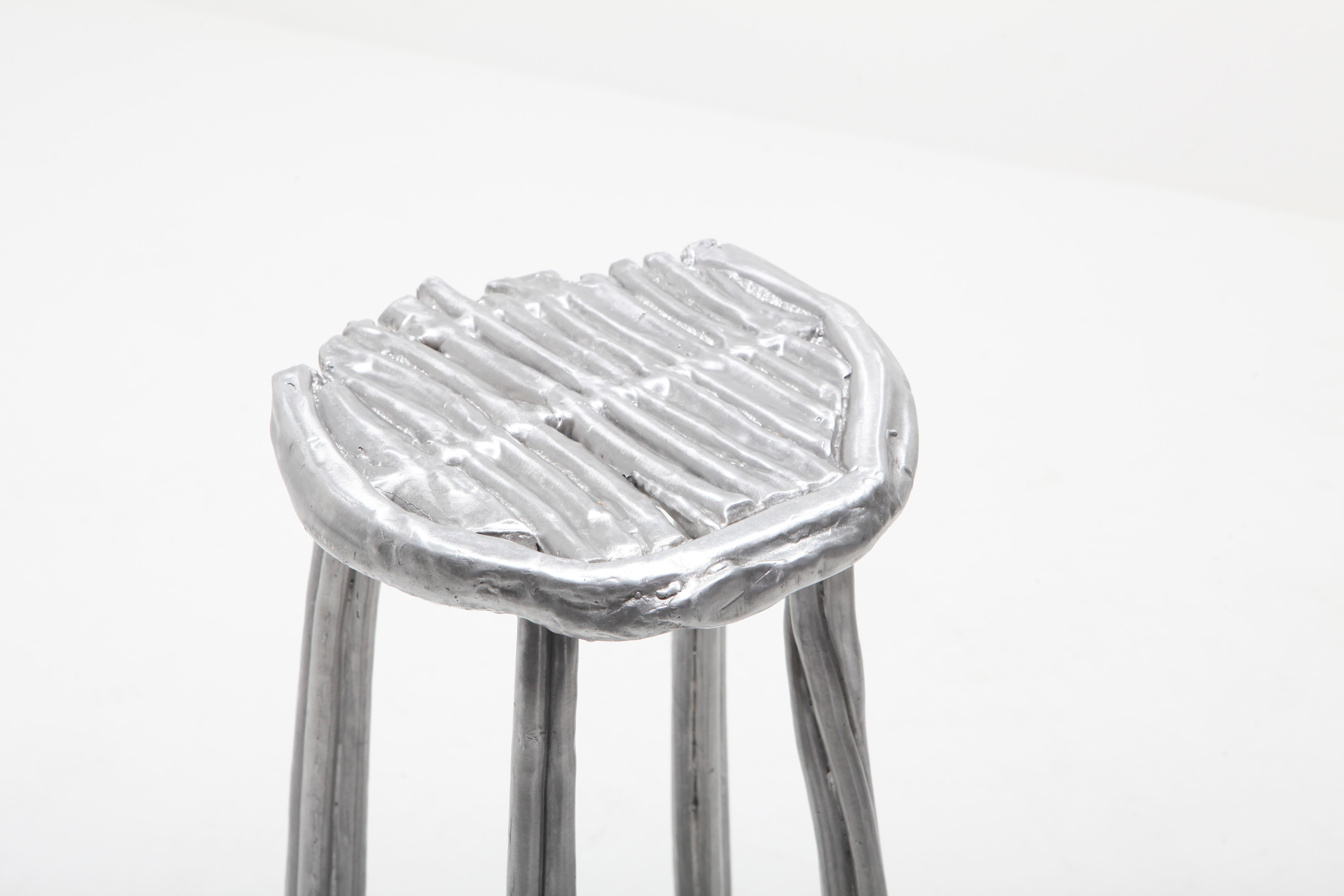 Aluminum Set Of 2 Bar Stools by Studio Nicolas Erauw