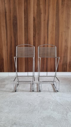 Set of 2 Bar Stools By Till Behrens For Schlubach, 1980s