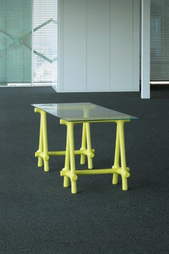Set of 2 Basic Sculptural Sand and Nylon Trestles II by Hot Wire Extensions