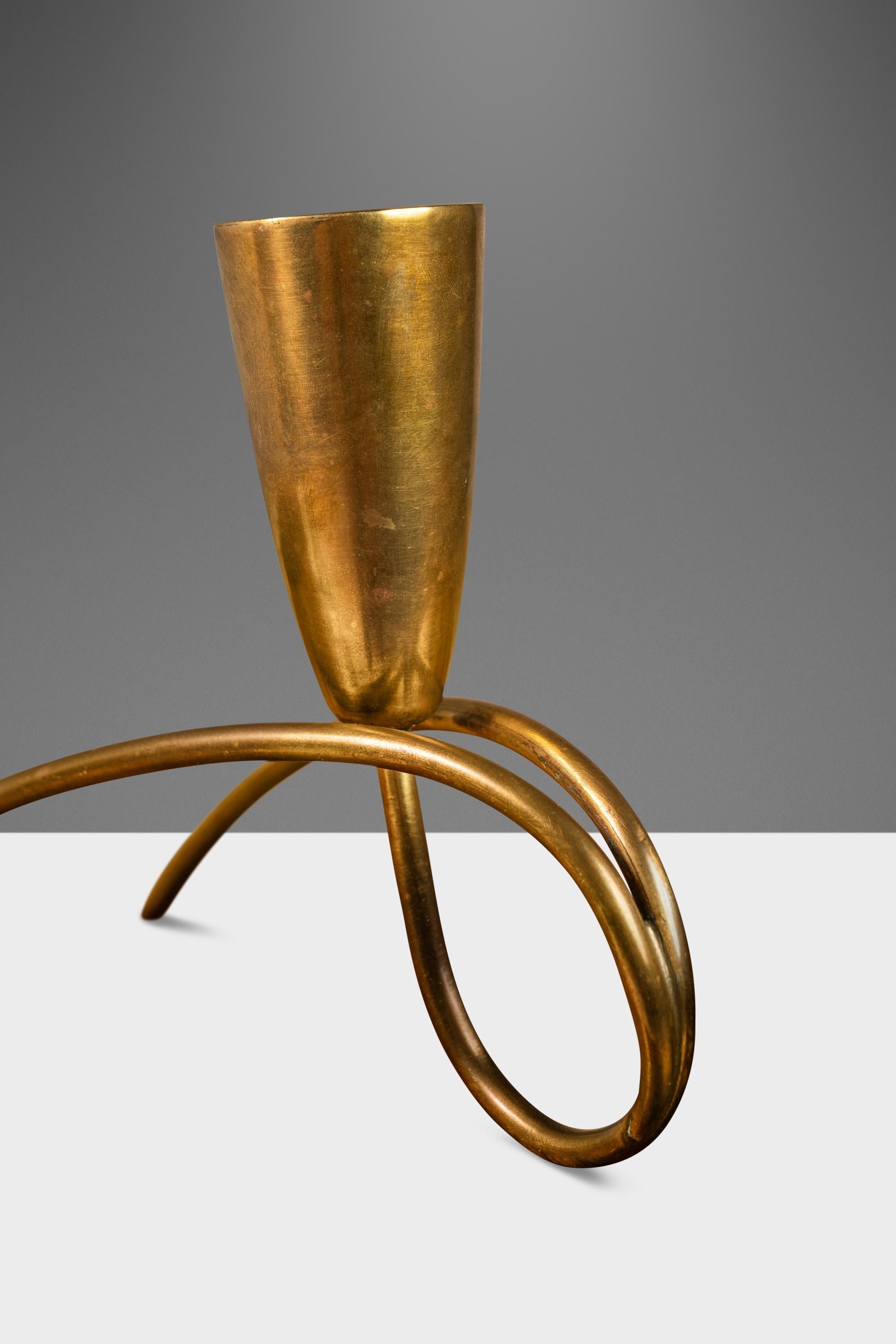 Set of 2 Bauhaus Candlestick Holders Attributed to Günter Kupetz, Germany, 1950s For Sale 3