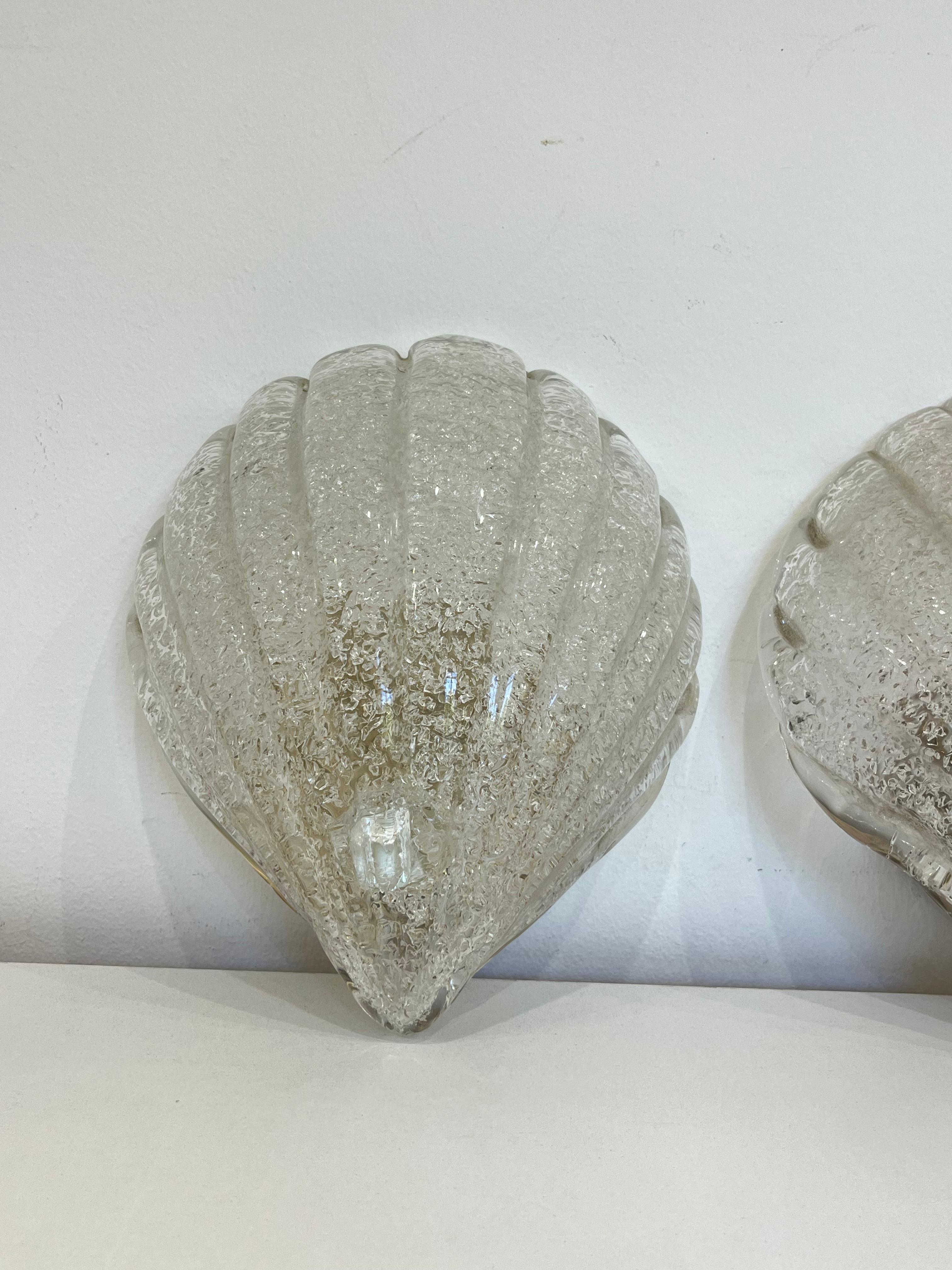 Lot de 2 magnifiques appliques en verre Murano de Barovier&Toso, fabriquées en Italie dans les années 1980 Bon état - En vente à Palermo, IT