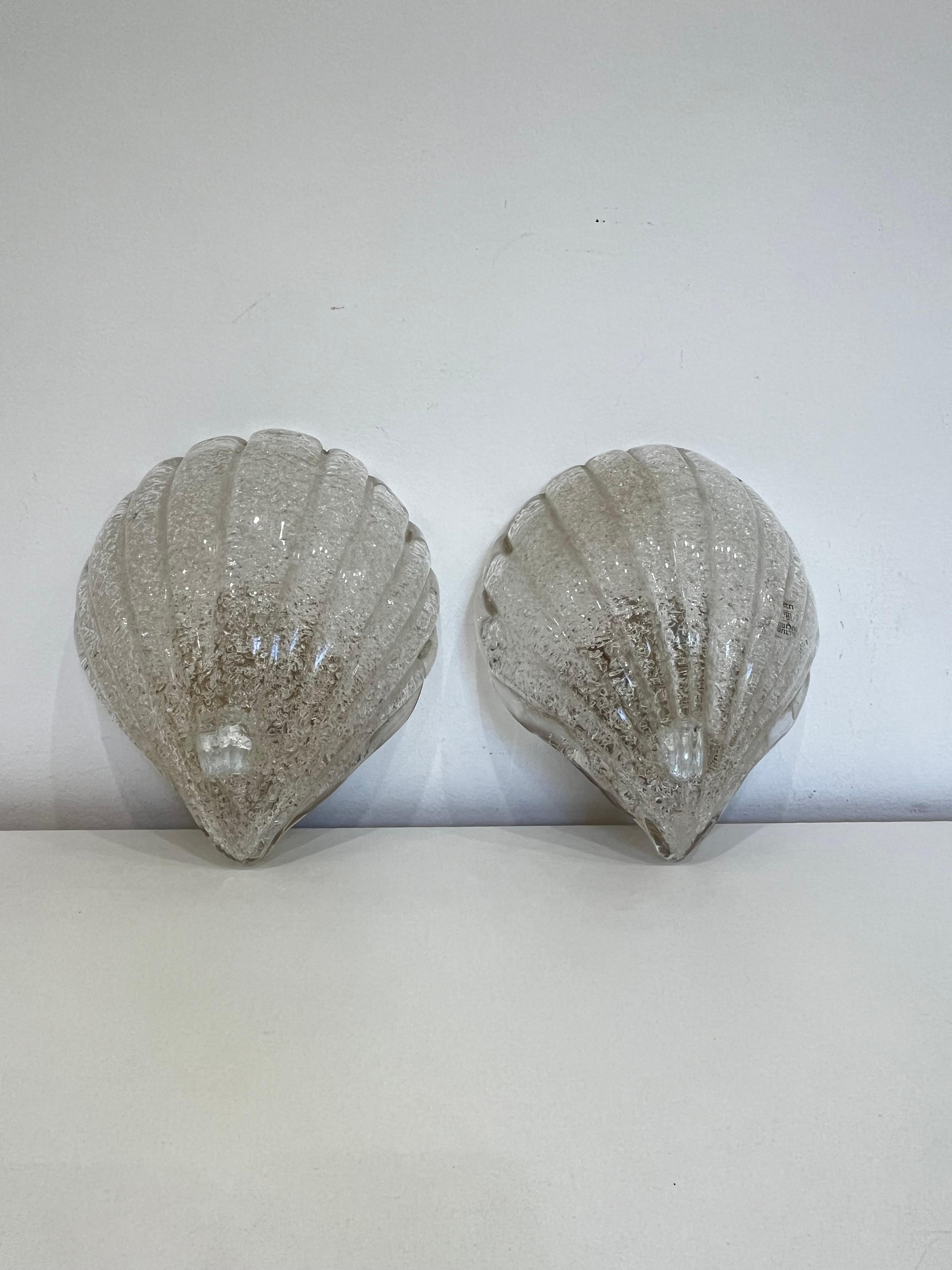 Fin du 20e siècle Lot de 2 magnifiques appliques en verre Murano de Barovier&Toso, fabriquées en Italie dans les années 1980 en vente