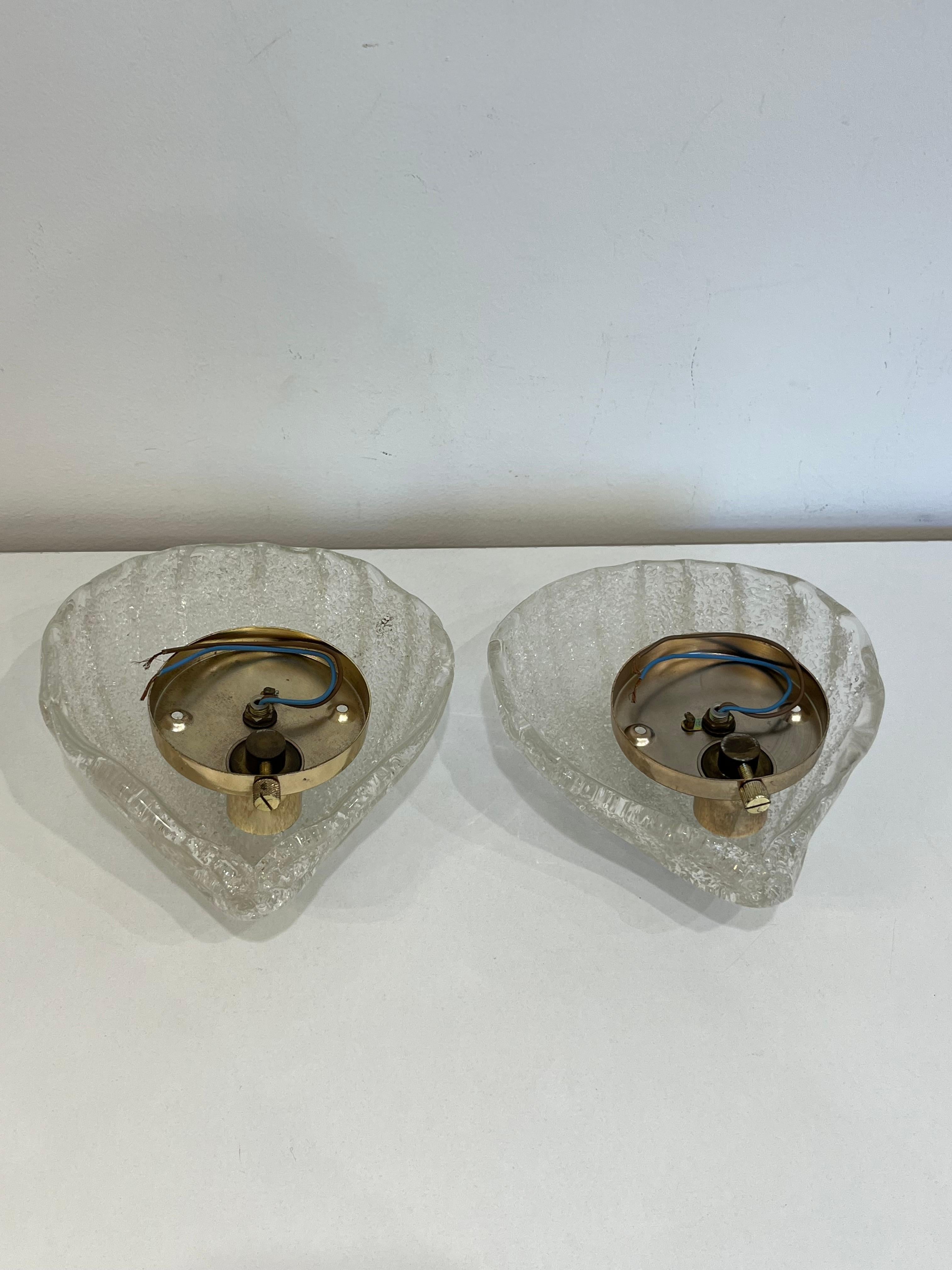 Lot de 2 magnifiques appliques en verre Murano de Barovier&Toso, fabriquées en Italie dans les années 1980 en vente 2