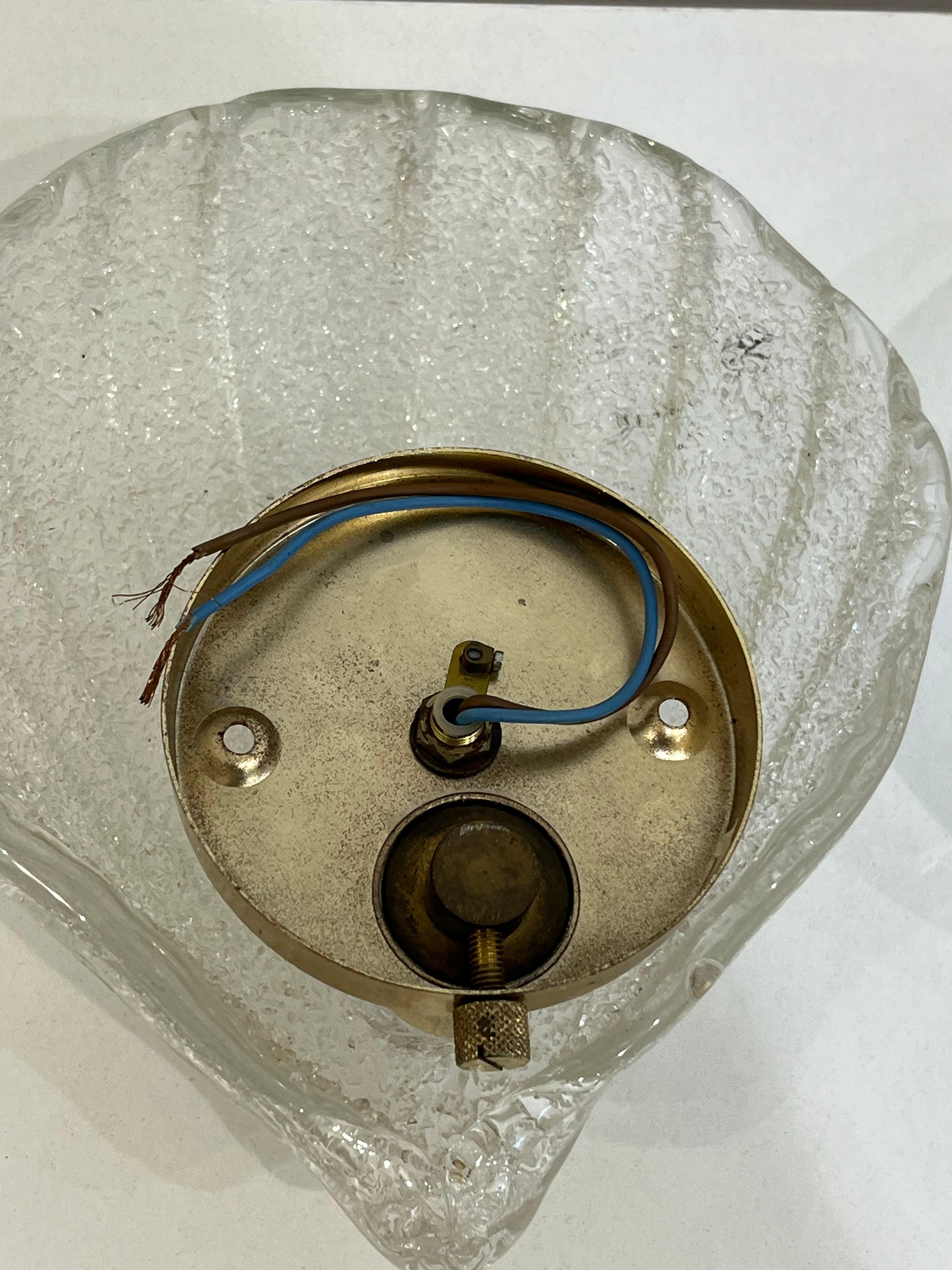 Lot de 2 magnifiques appliques en verre Murano de Barovier&Toso, fabriquées en Italie dans les années 1980 en vente 3