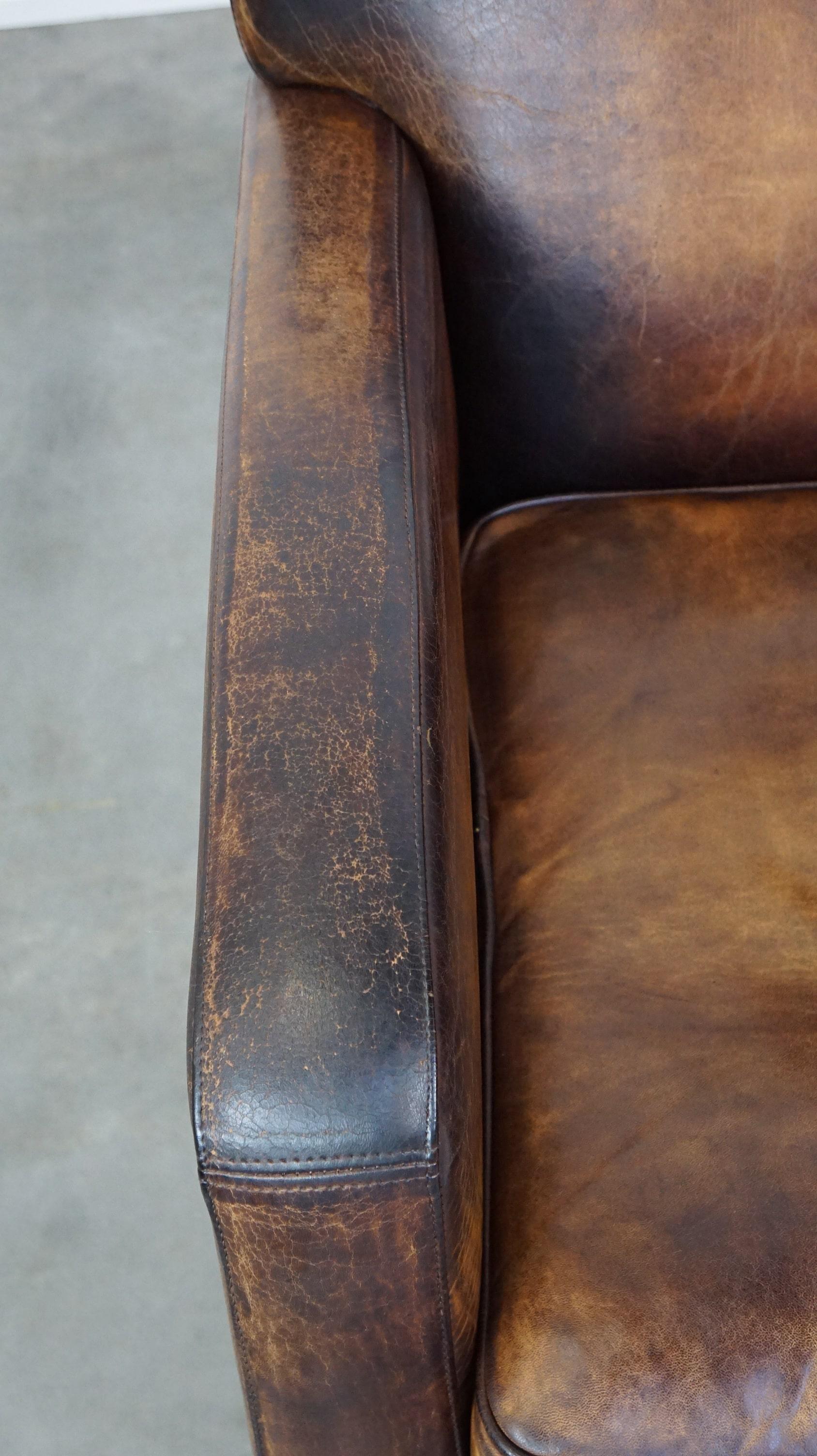 Leather Set of 2 Beautiful Sheepskin Armchairs with the Most Beautiful Colors