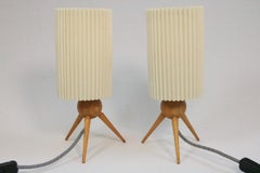 Set of 2 Beautiful Small Table Lamps, Germany, Tripod, 1950s