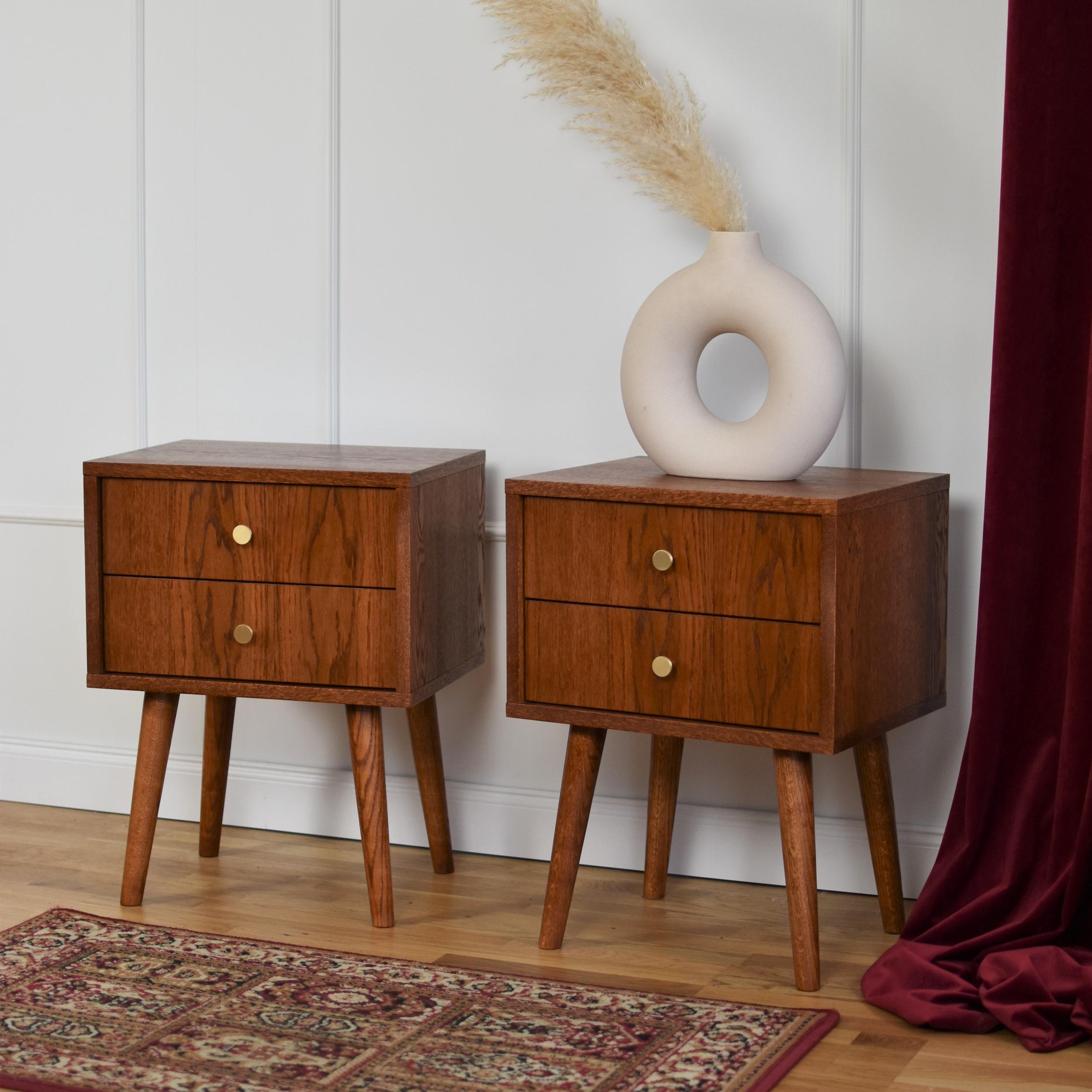 Stained Set Of 2 Bedie XL Bedstands by Pastform For Sale