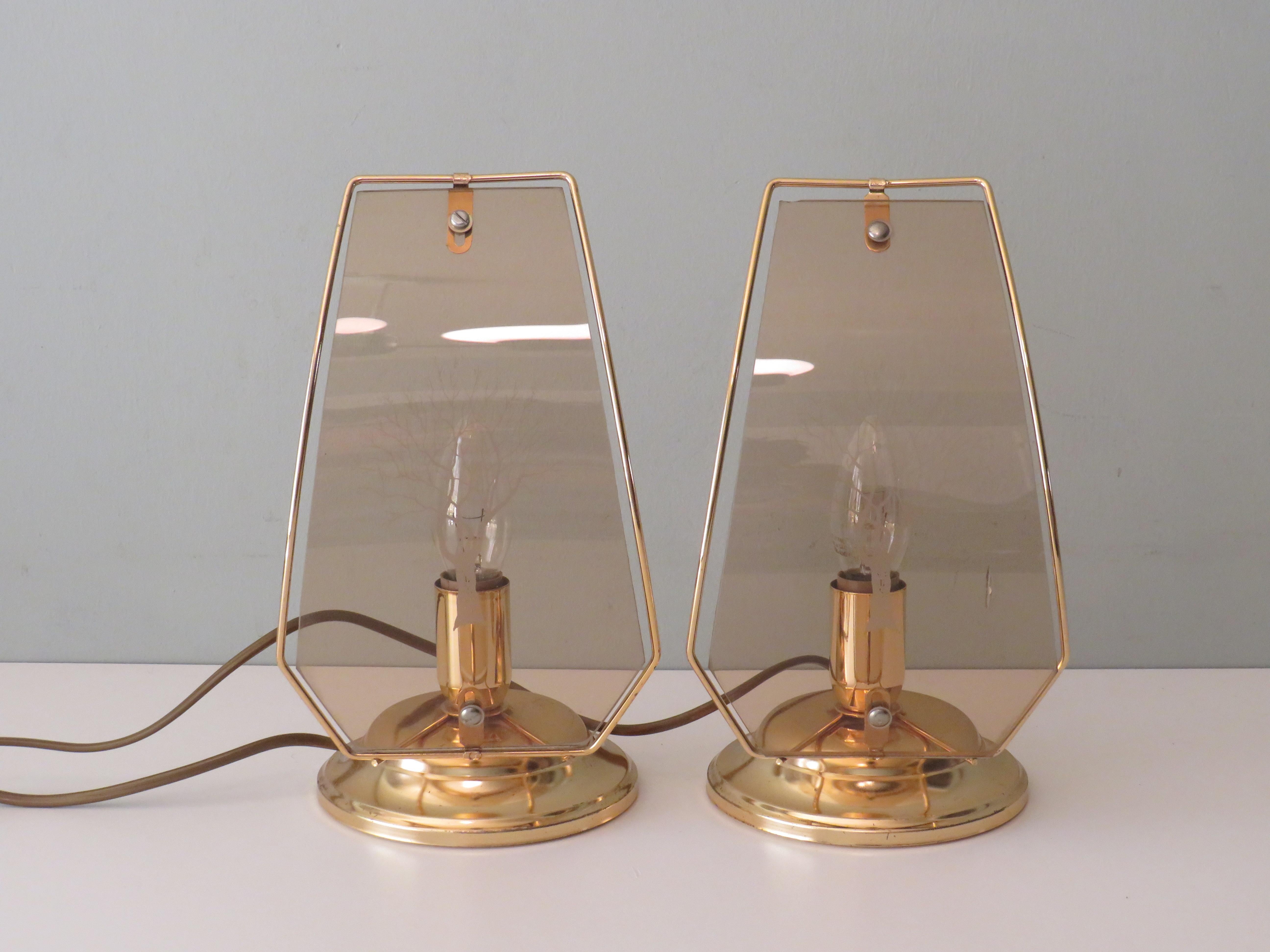 Hollywood Regency Ensemble de 2 lampes de table de chevet, Pays-Bas, années 1970 en vente