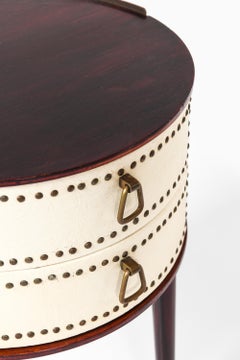 Ensemble de 2 tables de chevet en laiton et acajou par Halvdan Pettersson, années 1950