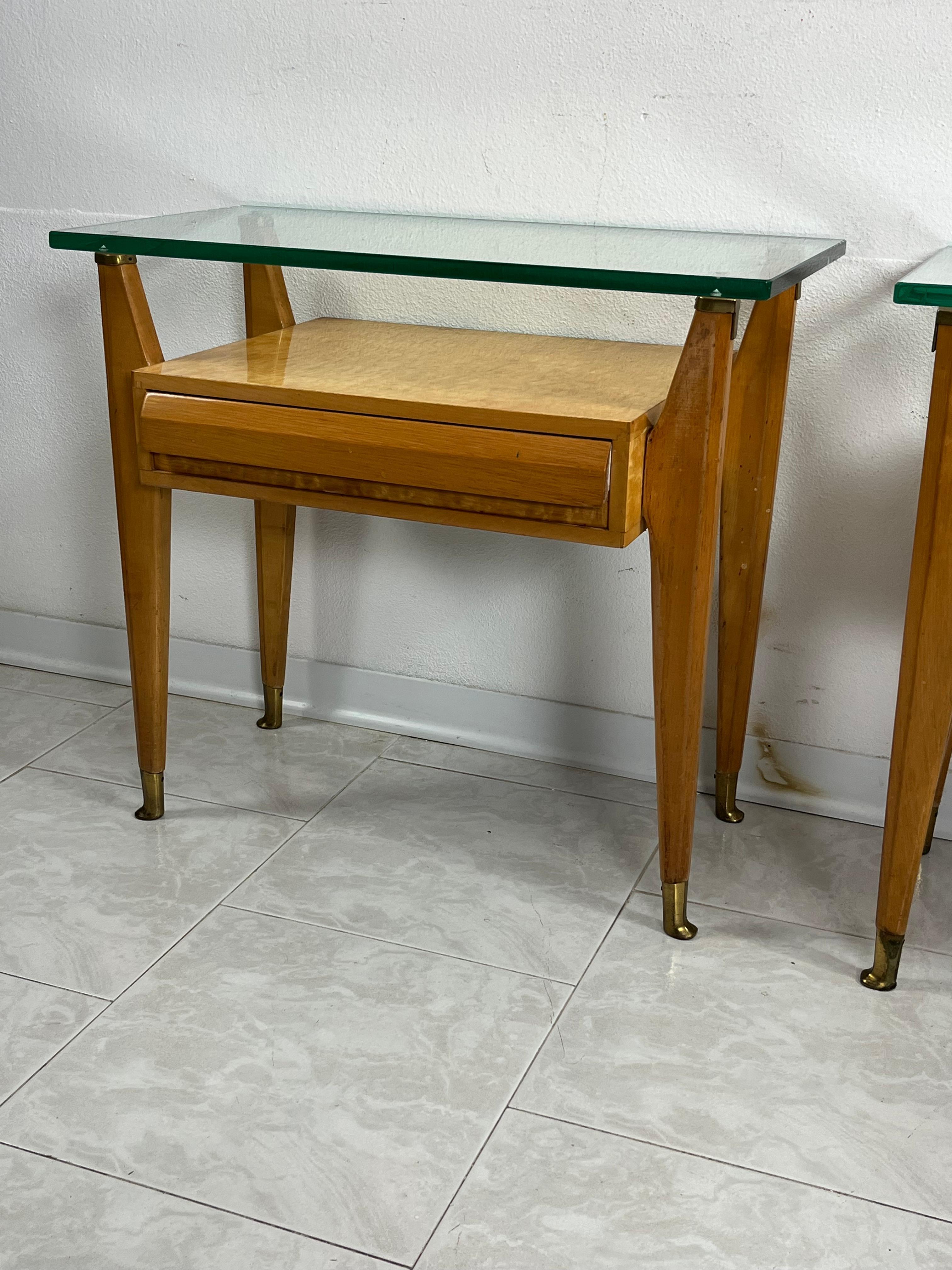 italien Ensemble de 2 tables de chevet G. Cecchini/C. Lissone attribuée à Vittorio Dassi 1950 en vente