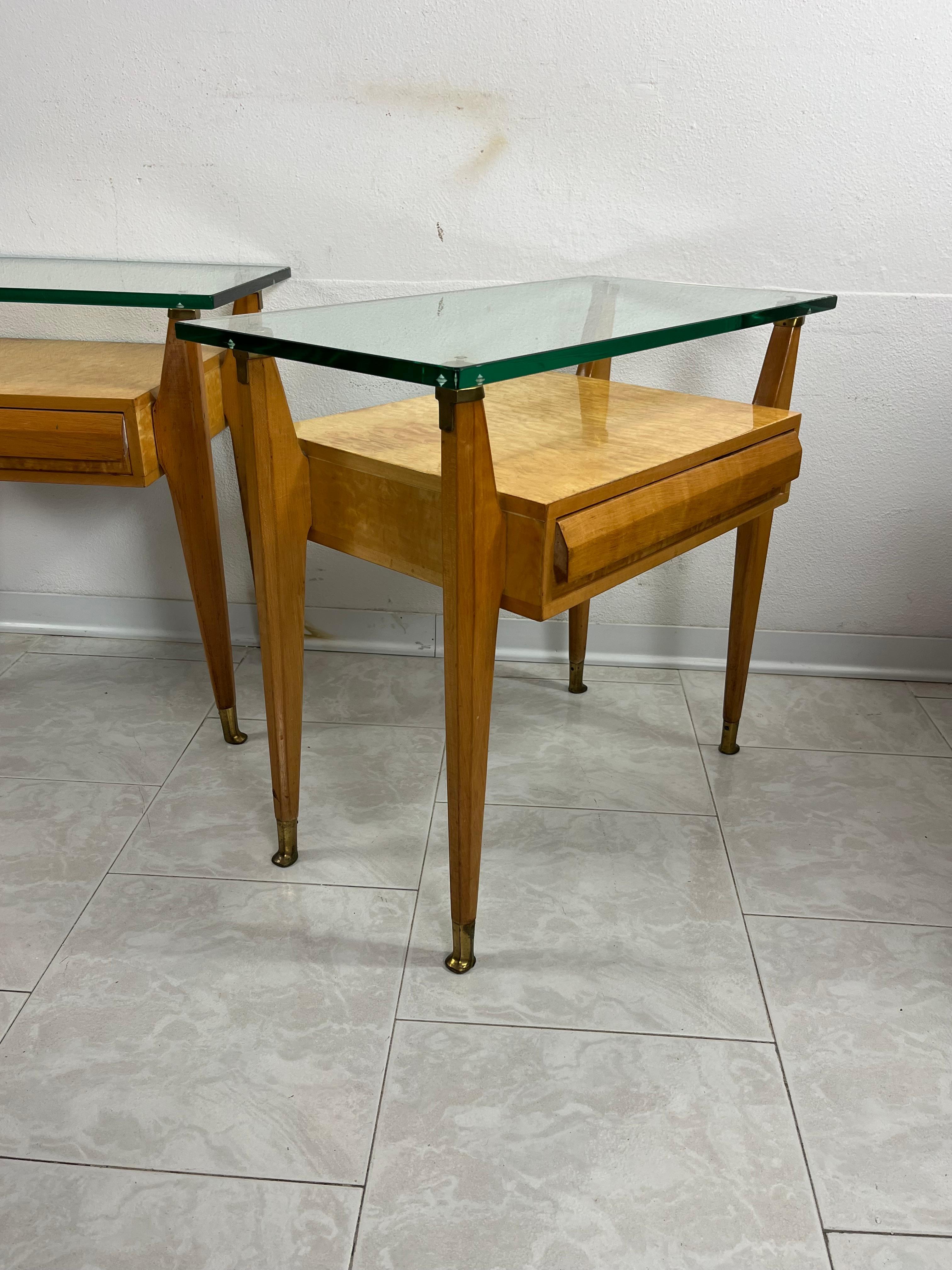 Ensemble de 2 tables de chevet G. Cecchini/C. Lissone attribuée à Vittorio Dassi 1950 Bon état - En vente à Palermo, IT