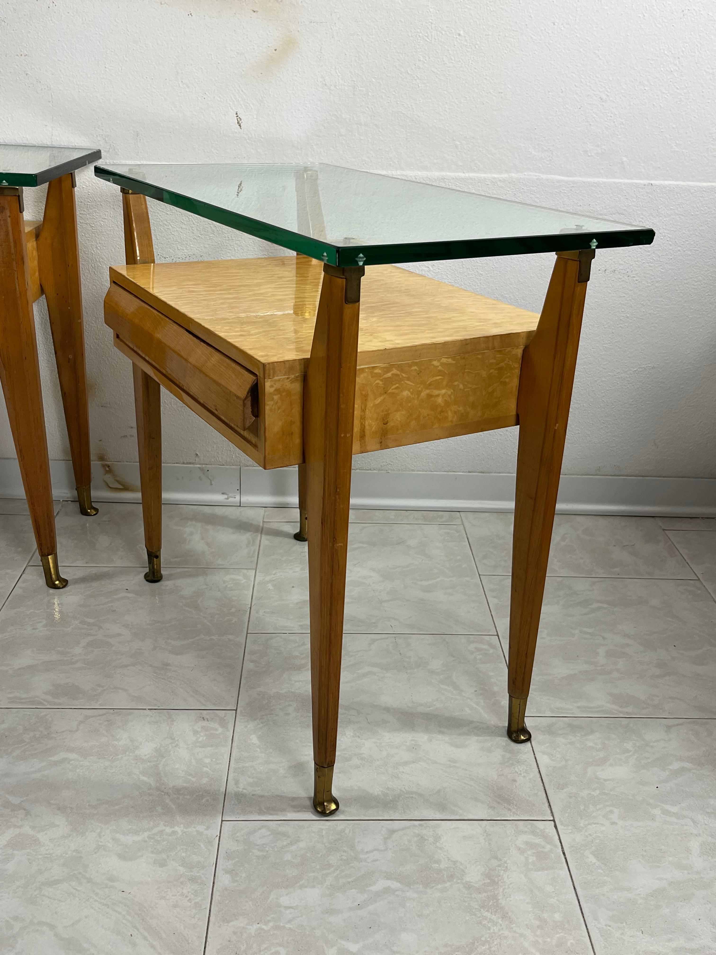 Milieu du XXe siècle Ensemble de 2 tables de chevet G. Cecchini/C. Lissone attribuée à Vittorio Dassi 1950 en vente