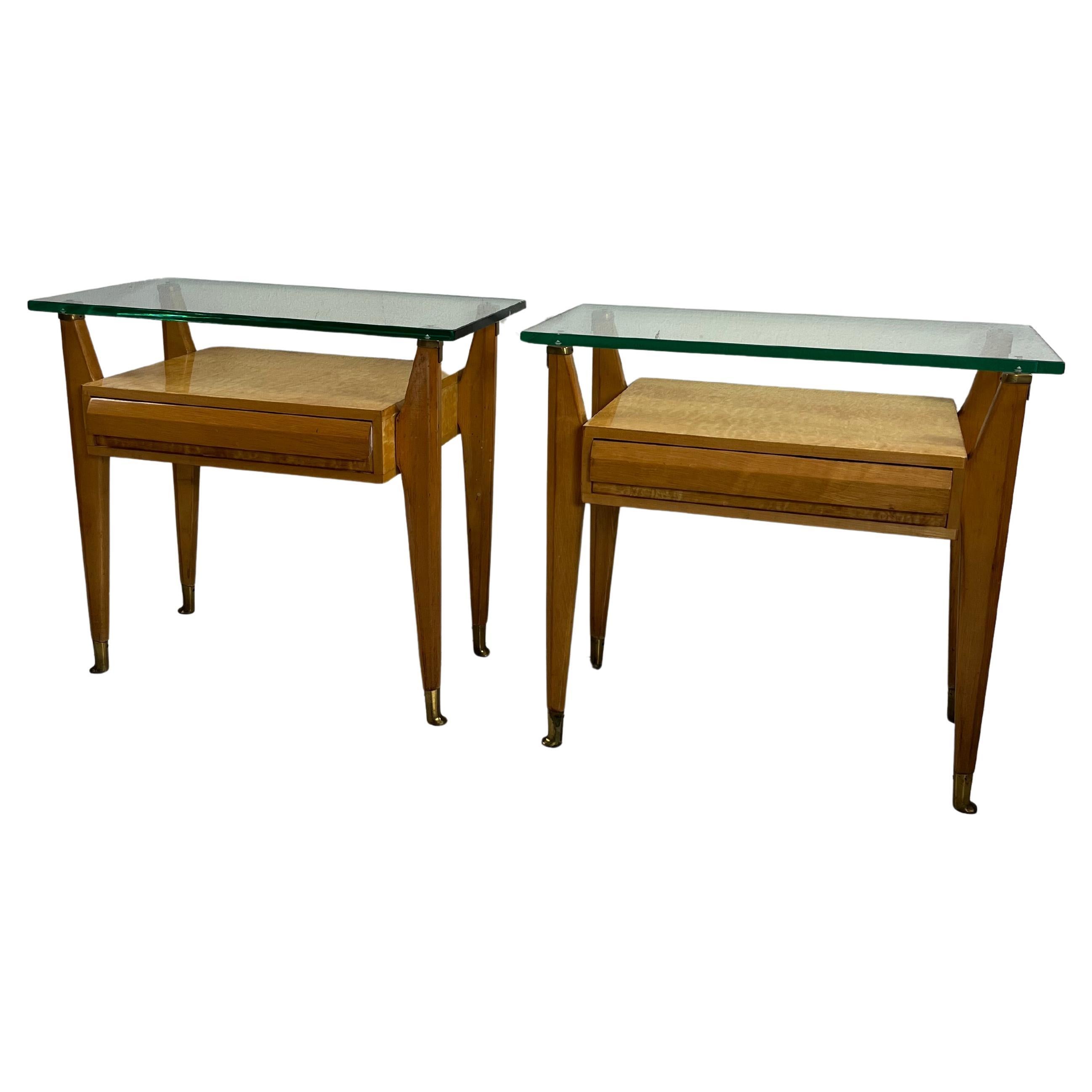 Set of 2 Bedside Tables G. Cecchini/C. Lissone attributed to Vittorio Dassi 1950