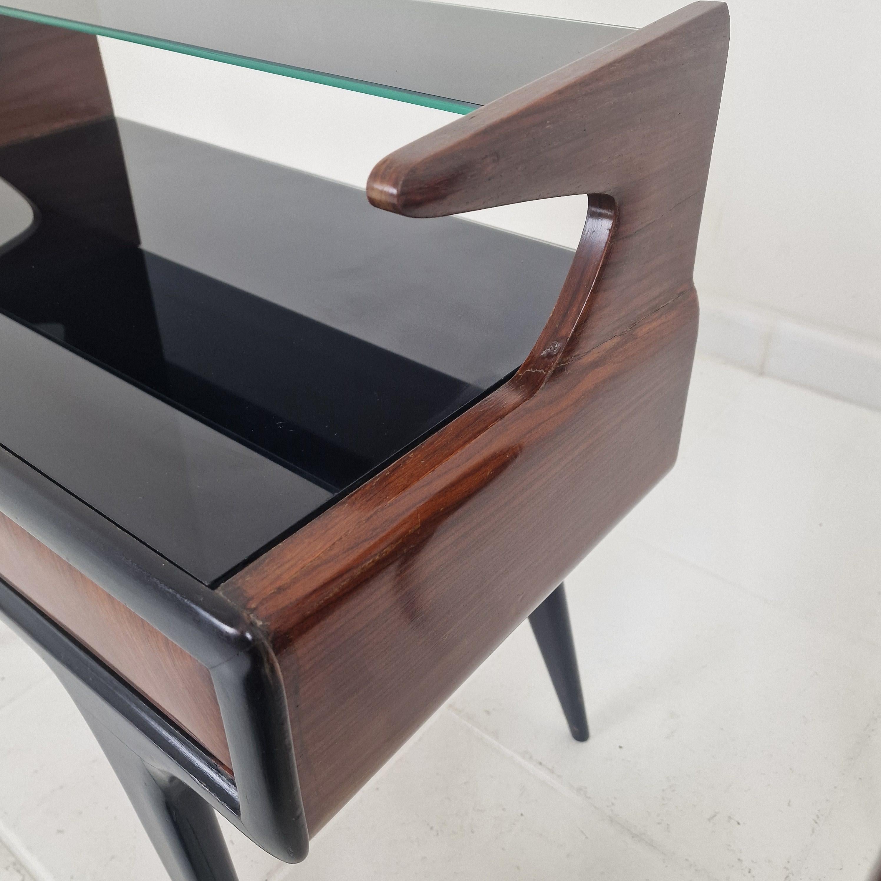 Set of 2 Bedside Tables or Nightstands in the style of Paolo Buffa, Italy 1950's For Sale 10