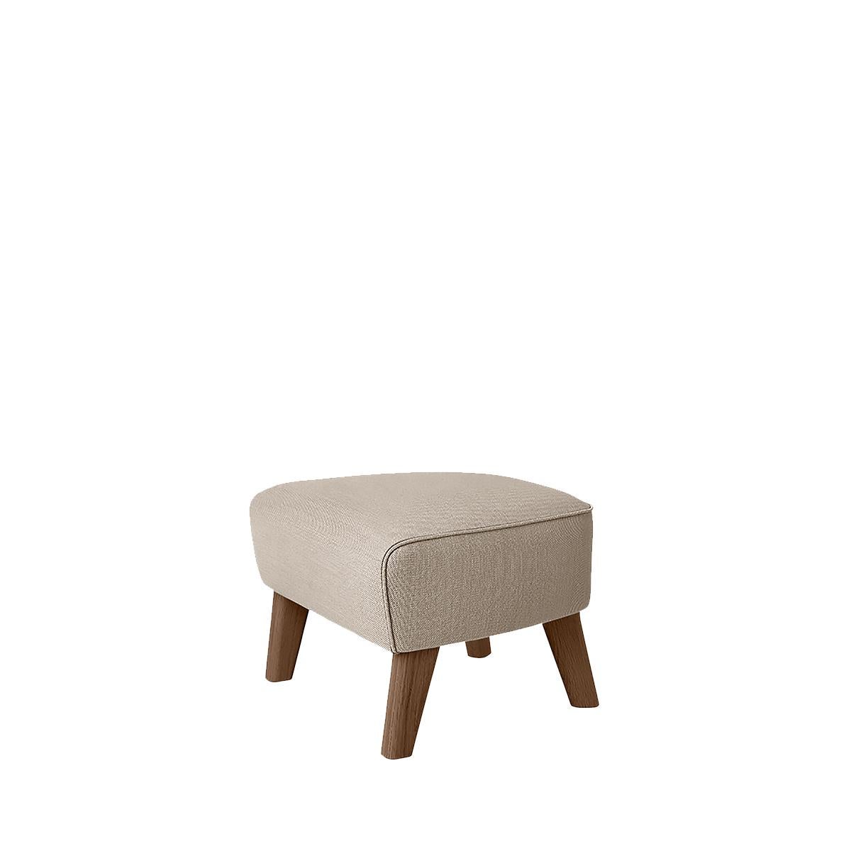 Post-Modern Set of 2 Beige and Smoked Oak Sahco Zero Footstool by Lassen For Sale