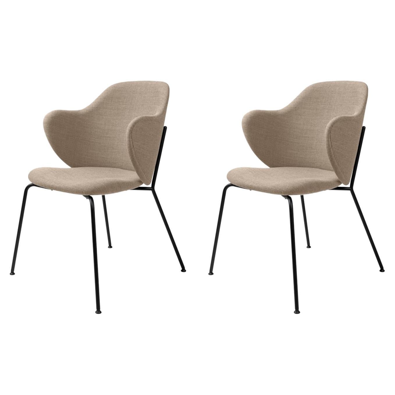 Set of 2 Beige Fiord Lassen Chairs by Lassen For Sale