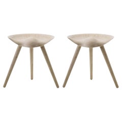 Set of 2 ML 42 Beige Oak Stools by Lassen