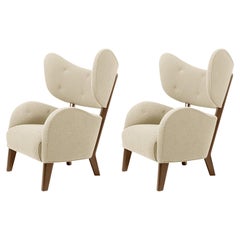Set of 2 Beige Sahco Zero Smoked Oak My Own Chair Lounge Chairs by Lassen