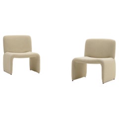 Set of 2 Beige Teddy Lounge Chairs, 1970s, Italy