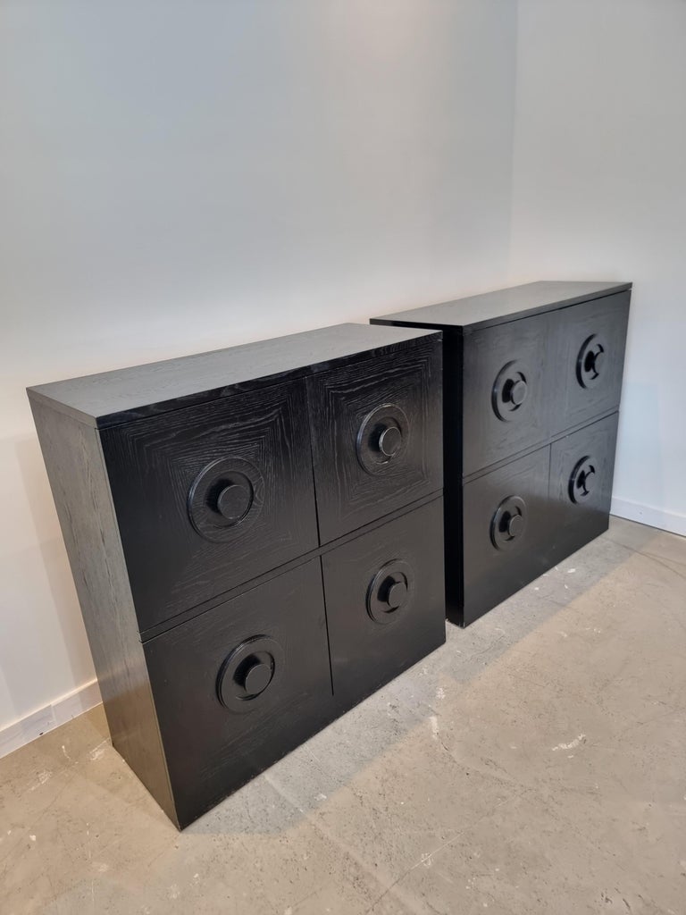 Set of 2 Belgian Black Brutalist Bar For Sale at 1stDibs