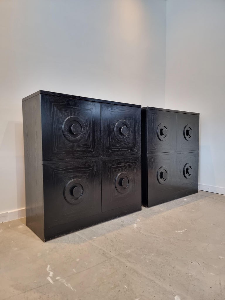Set of 2 Belgian Black Brutalist Bar For Sale at 1stDibs