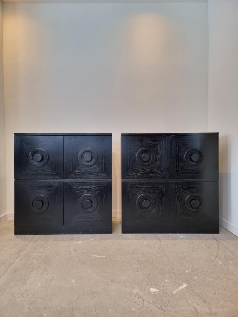 Set of 2 Belgian Black Brutalist Bar For Sale at 1stDibs