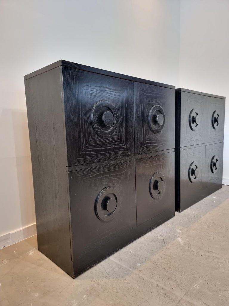 Set of 2 Belgian Black Brutalist Bar For Sale at 1stDibs