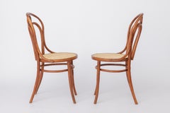 Set of 2 Bentwood Angel Chairs 1940s, Vienna Cane Seats, Stained Beech Wood