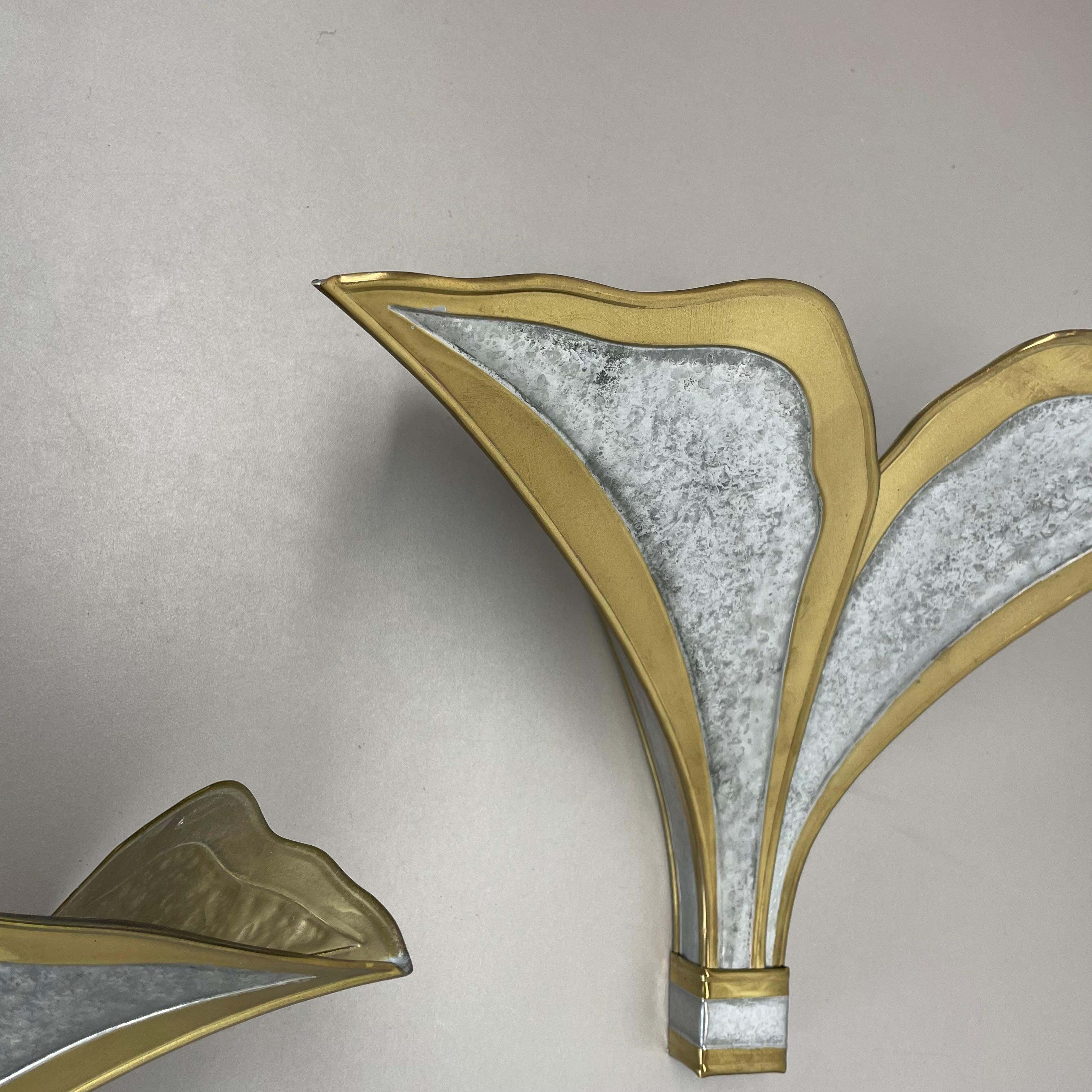 juego de 2 apliques bicolor de Henri Fernandez para Honoré, Francia años 70 en venta 4