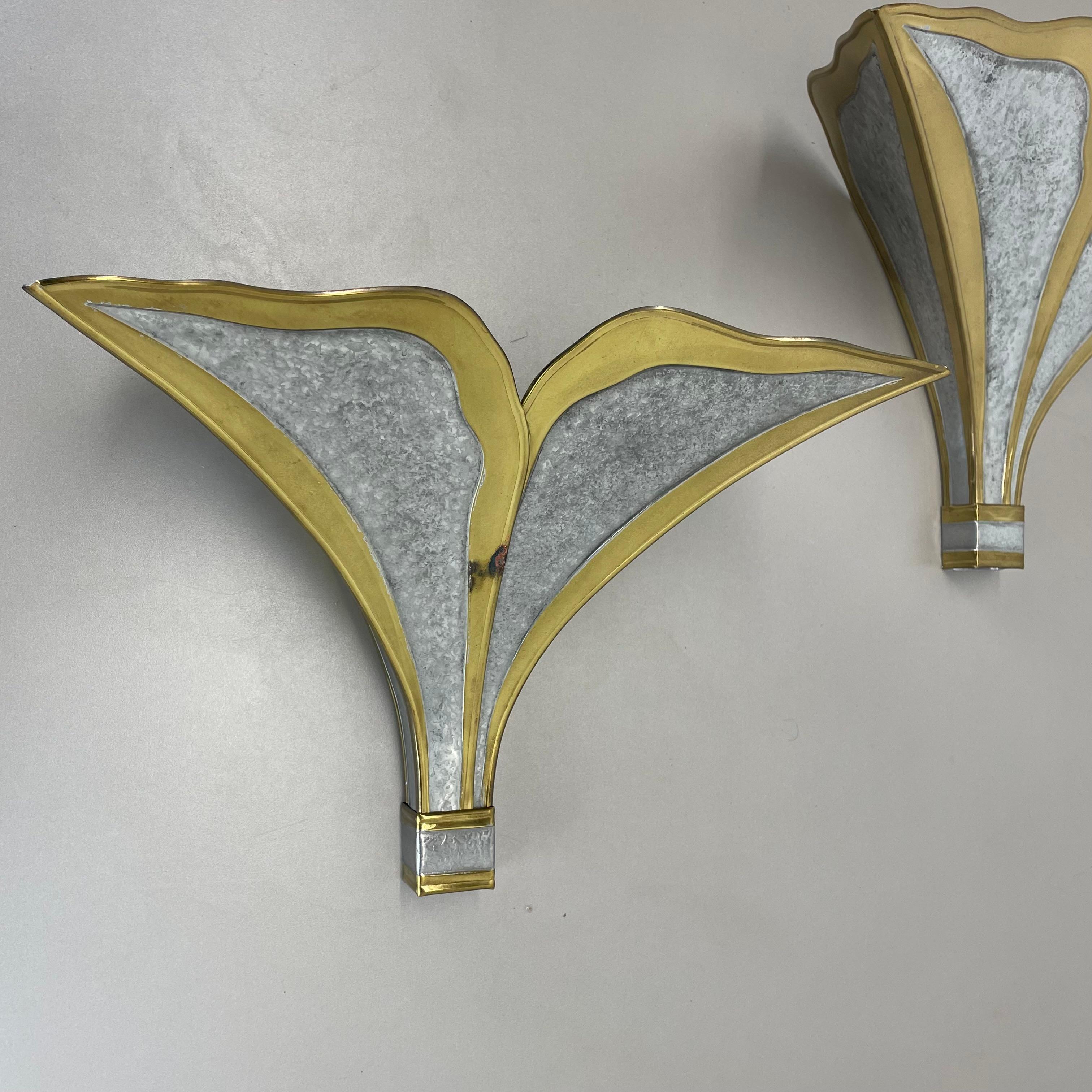 juego de 2 apliques bicolor de Henri Fernandez para Honoré, Francia años 70 Moderno de mediados de siglo en venta