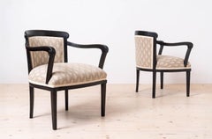 2er Set Biedermeier Sessel im rustikalen, ländlichen Stil, Österreich, um 1850