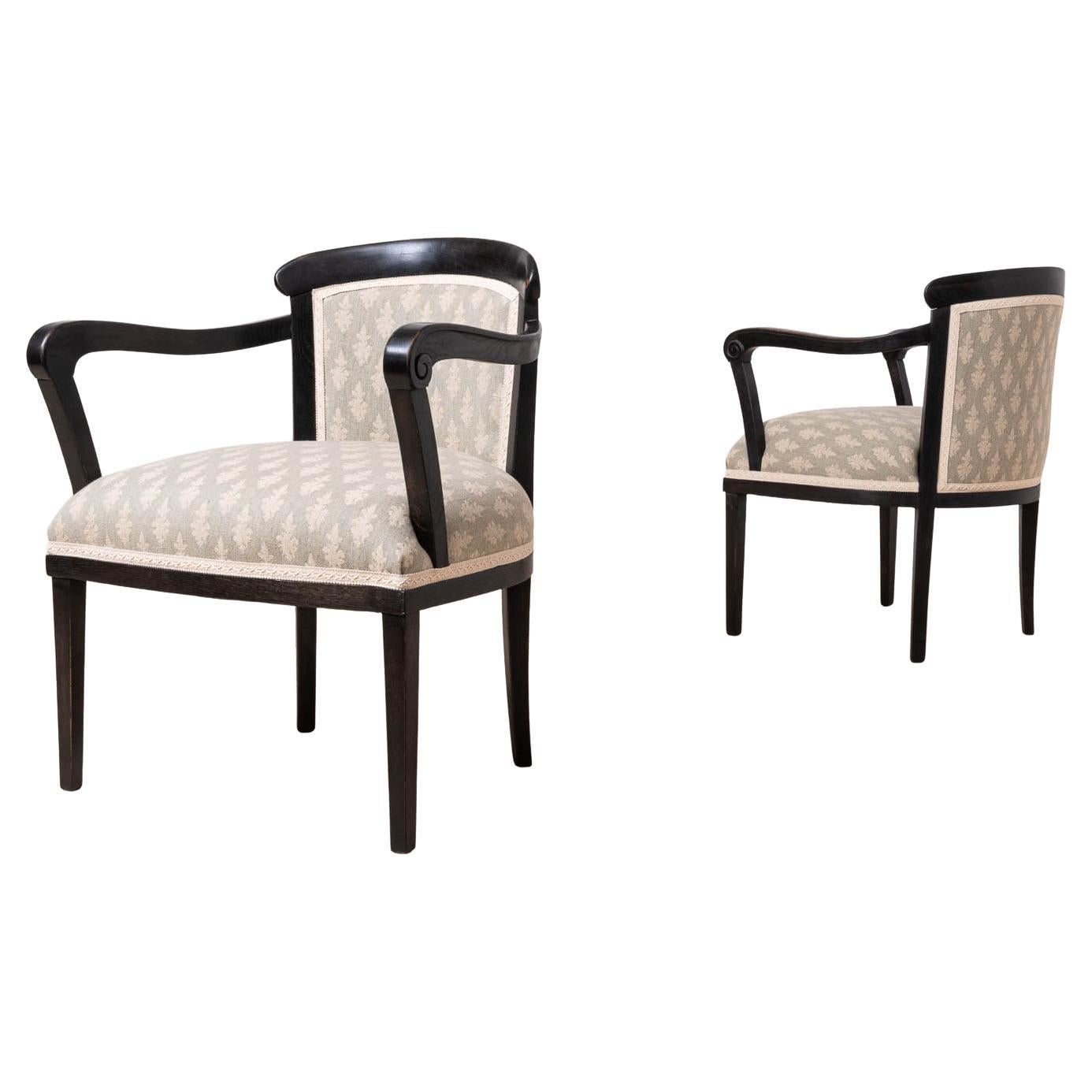 2er Set Biedermeier Sessel im rustikalen, ländlichen Stil, Österreich, um 1850 im Angebot