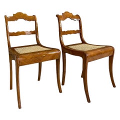 Juego de 2 Sillas de Bastón Biedermeier en Madera de Cerezo, Austria, Principios S. XIX