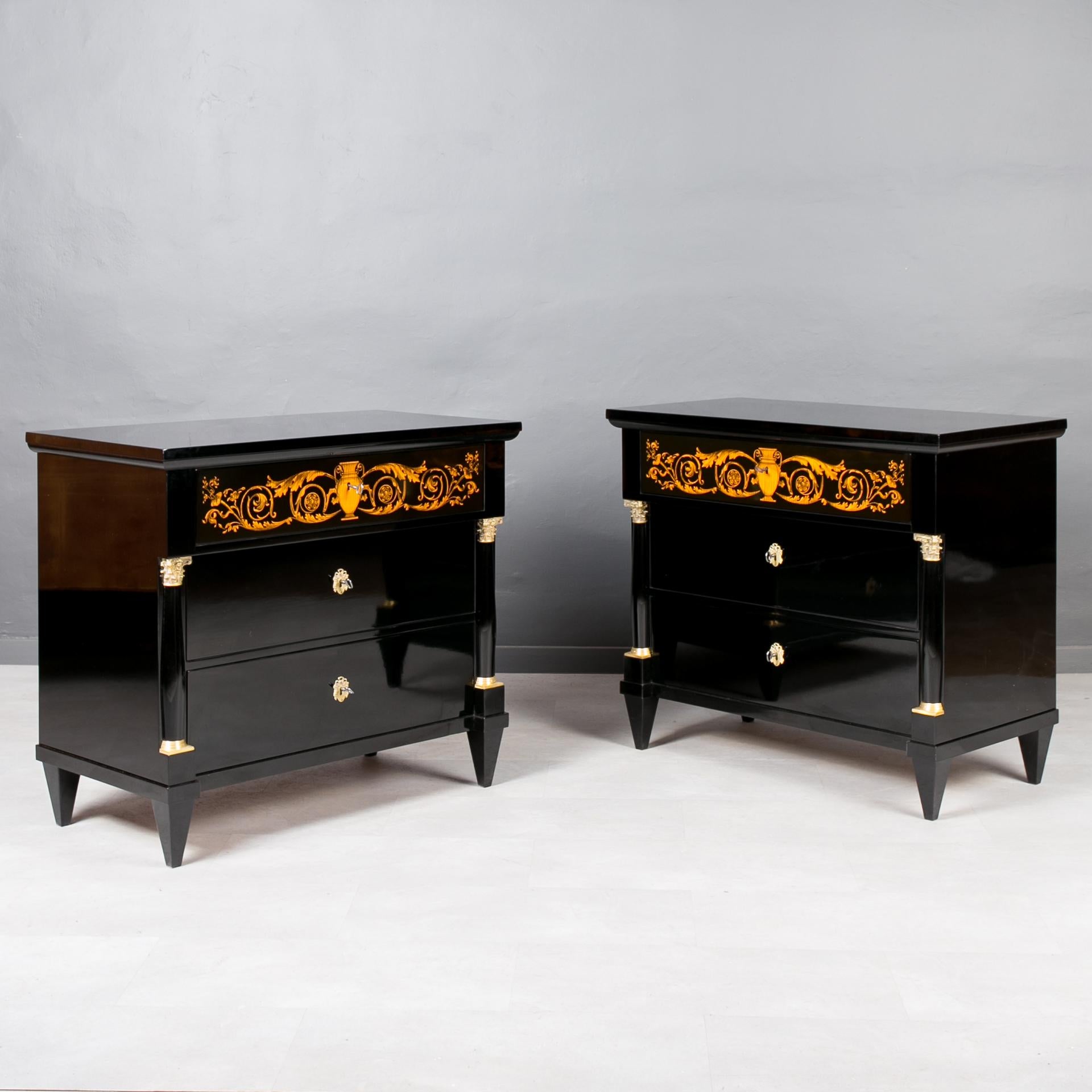 Set of 2 Biedermeier Chests of Drawers, Austria, 19th Century In Good Condition In Wrocław, Poland