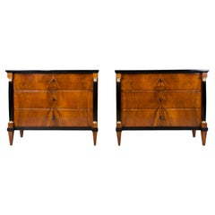 Set of 2 Biedermeier Chests of Drawers, Germany, 19th Century, Walnut Veneer