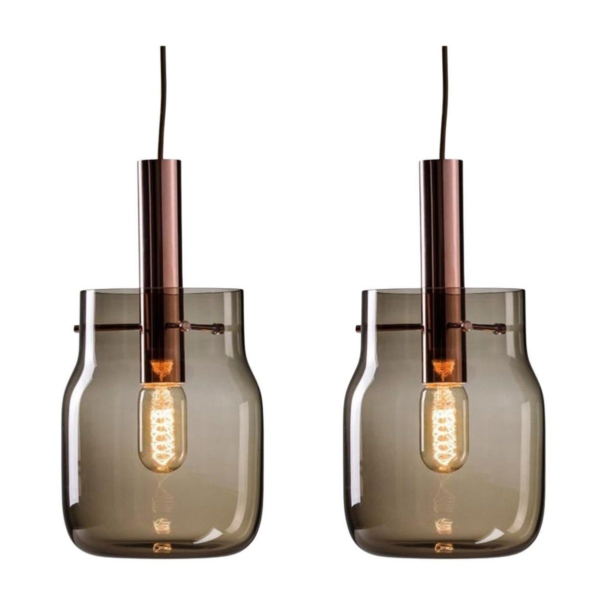 Ensemble de 2 grandes lampes à suspension Bandaska par Dechem Studio