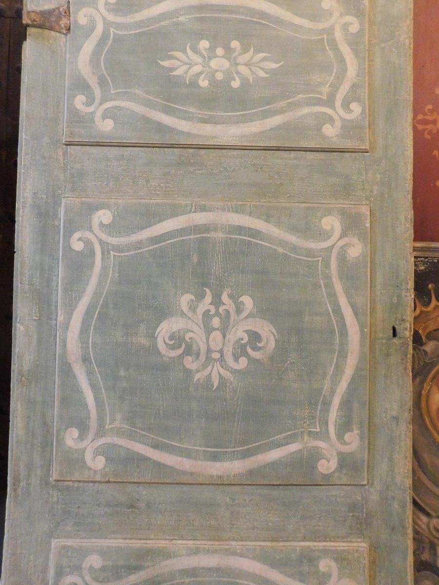 juego de 2 grandes puertas de interior, ricamente pintadas con marco y sobrepuerta, Italia en venta 4