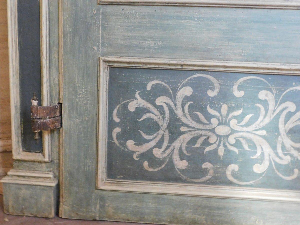 juego de 2 grandes puertas de interior, ricamente pintadas con marco y sobrepuerta, Italia en venta 10